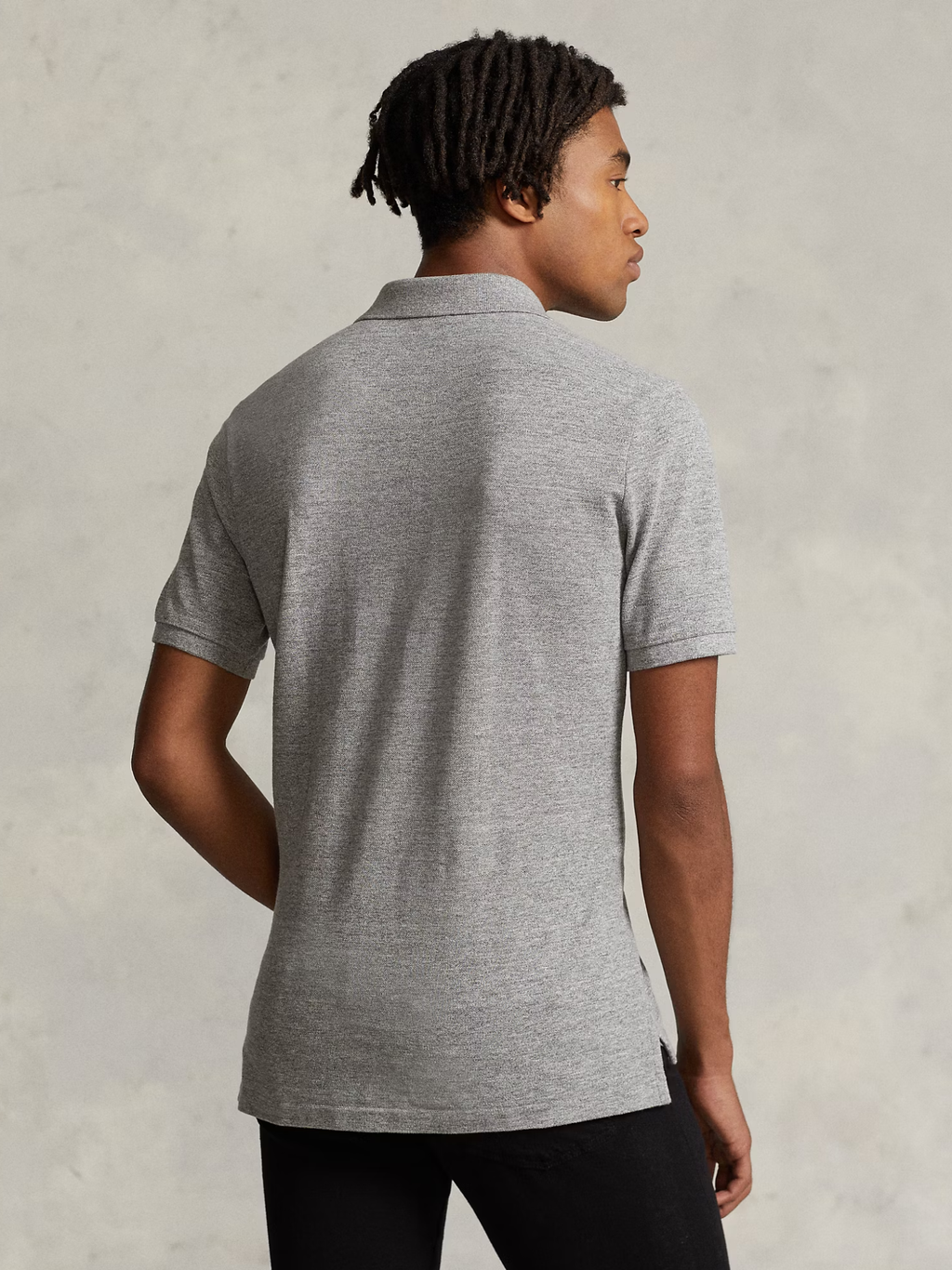RALPH LAUREN Slim Fit Mesh Polo Shirt Canterbury Heather