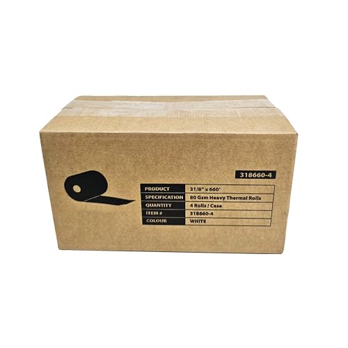 (4 Rolls - 1 Case) 3 1/8 x 660' heavy thermal paper - nautilus hyosung halo - 80 GSM ATM Special Thermal Paper Rolls - BuyRegisterRolls
