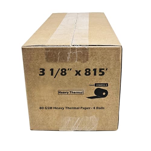(4 Rolls - 1 Case) 3 1/8 x 815' heavy thermal paper - nautilus hyosung halo - 80 GSM ATM Special Thermal Paper Rolls - BuyRegisterRolls