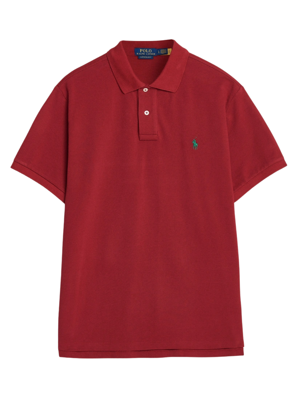 RALPH LAUREN Slim Fit Mesh Polo Shirt Dark Red