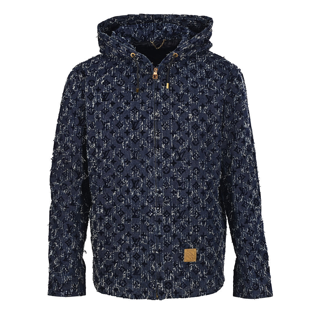 Louis Vuitton 25FW All-Over Flocked Jacquard Denim Jacket