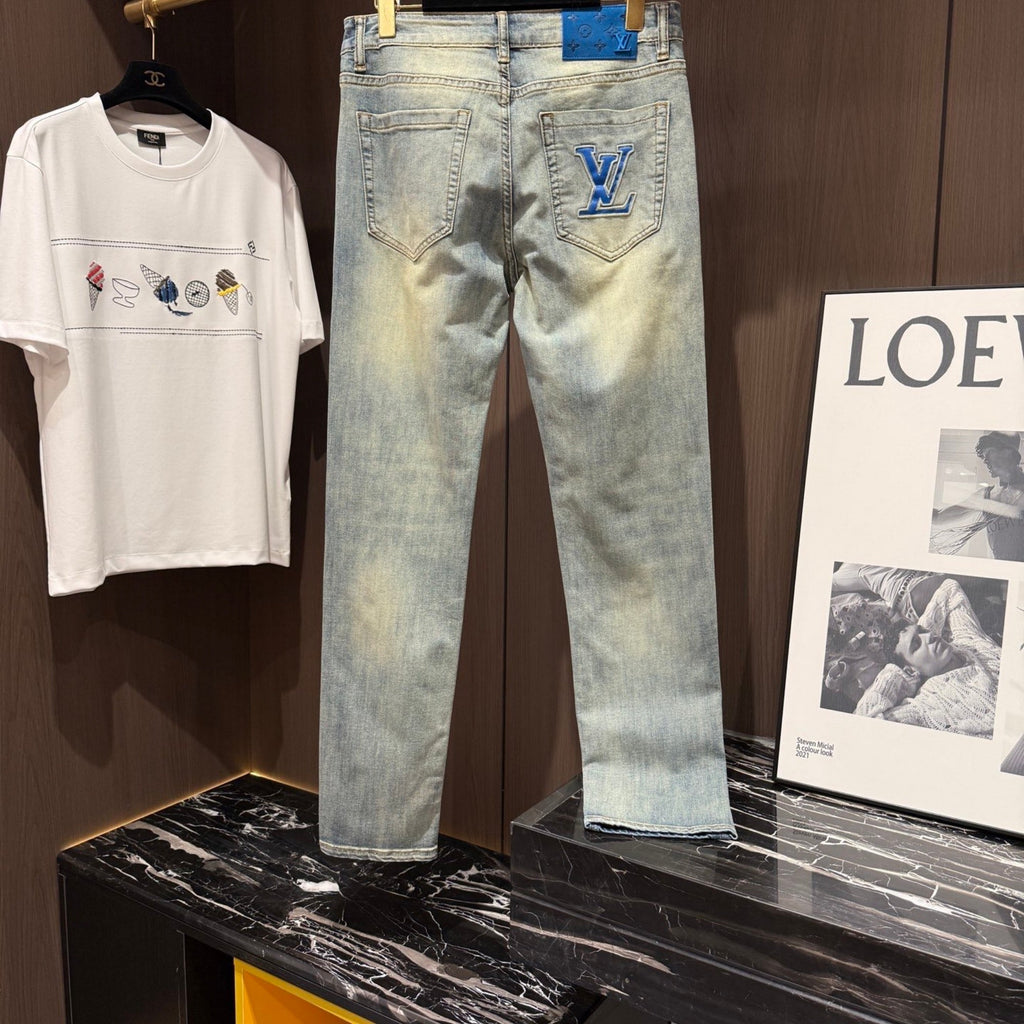 Louis Vuitton Logo-Embroidered Jeans